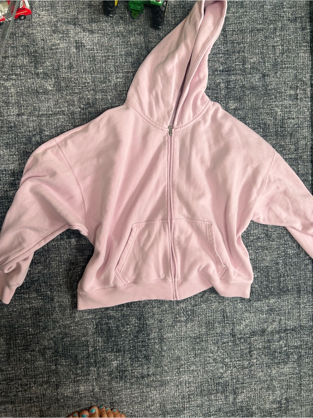 Hollister Women's Pink Zip-Up Hoodie Sweater